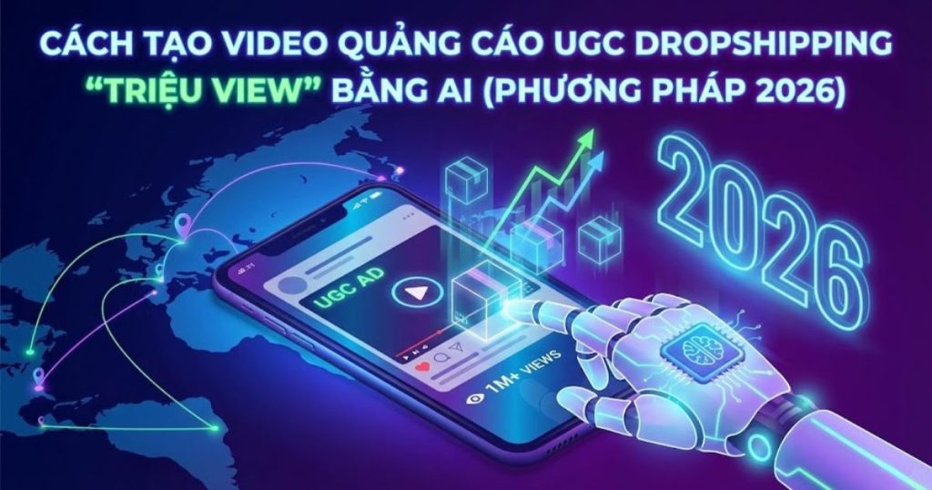 Cách tạo video quảng cáo UGC Dropshipping "triệu view" bằng AI năm 2026