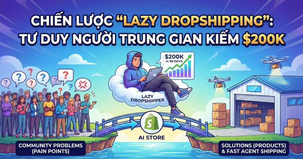 Chiến lược "lazy dropshipping": Cách kiếm $200,000 trong 30 ngày nhờ tư duy "người trung gian"